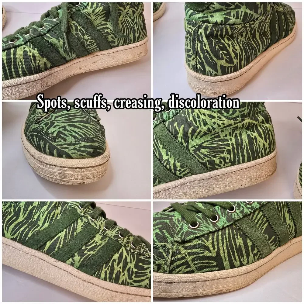 Adidas Jabbar Mid Top Sneakers Men's Size 12 Green Jungle Print D67390 - Picture 8 of 12